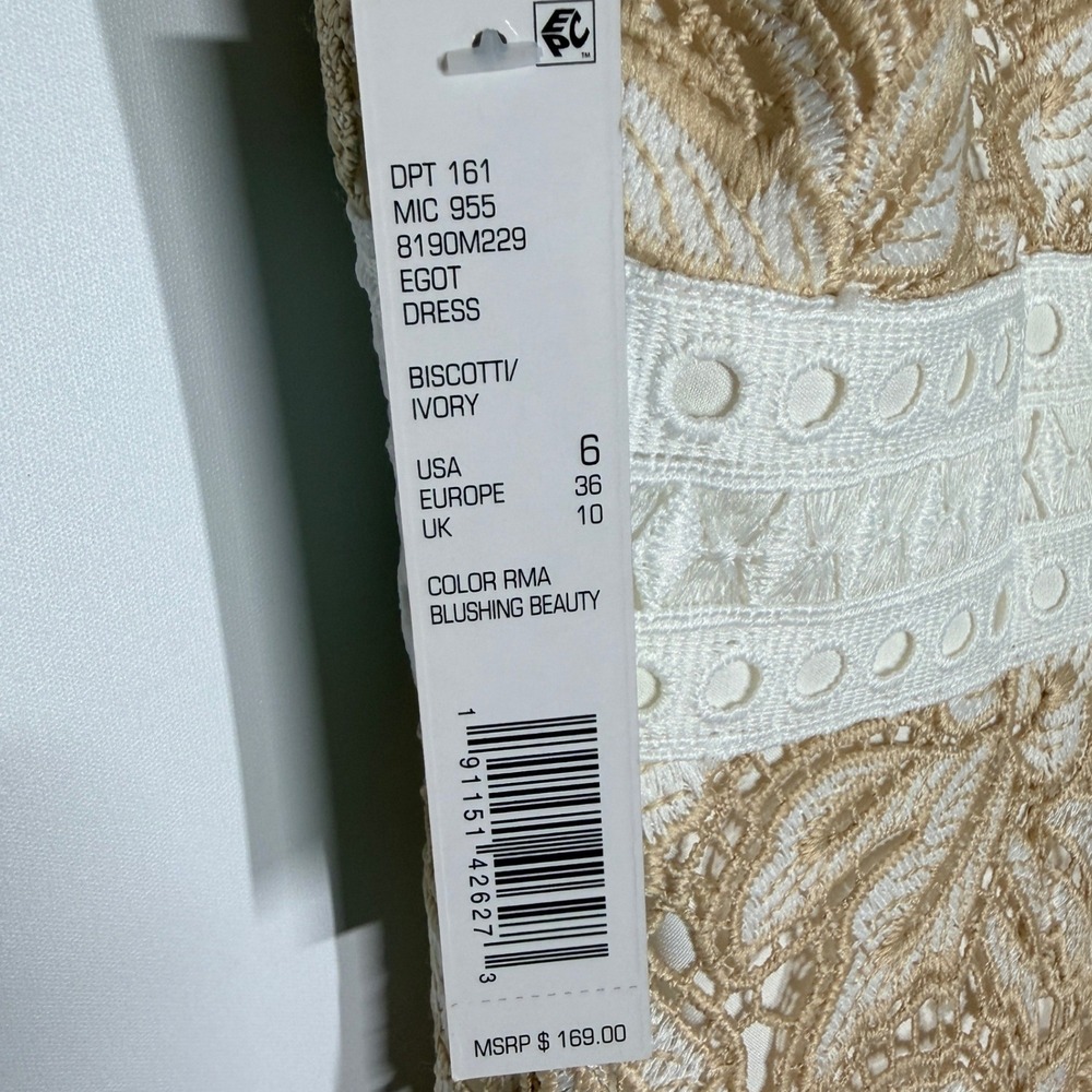 Antonio Melani Egot Lace Midi Dress Ivory Biscotti Bridal Coquette Size 6 NWT - Picture 14 of 15